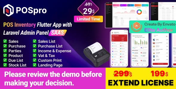 POS Pro SaaS – Advanced POS Inventory Management System with Flutter App and Laravel Admin Panel